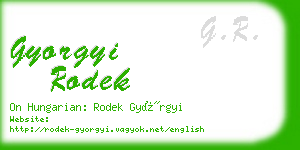 gyorgyi rodek business card